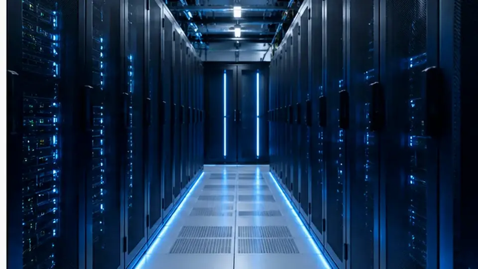 Data center empresarial con racks de servidores